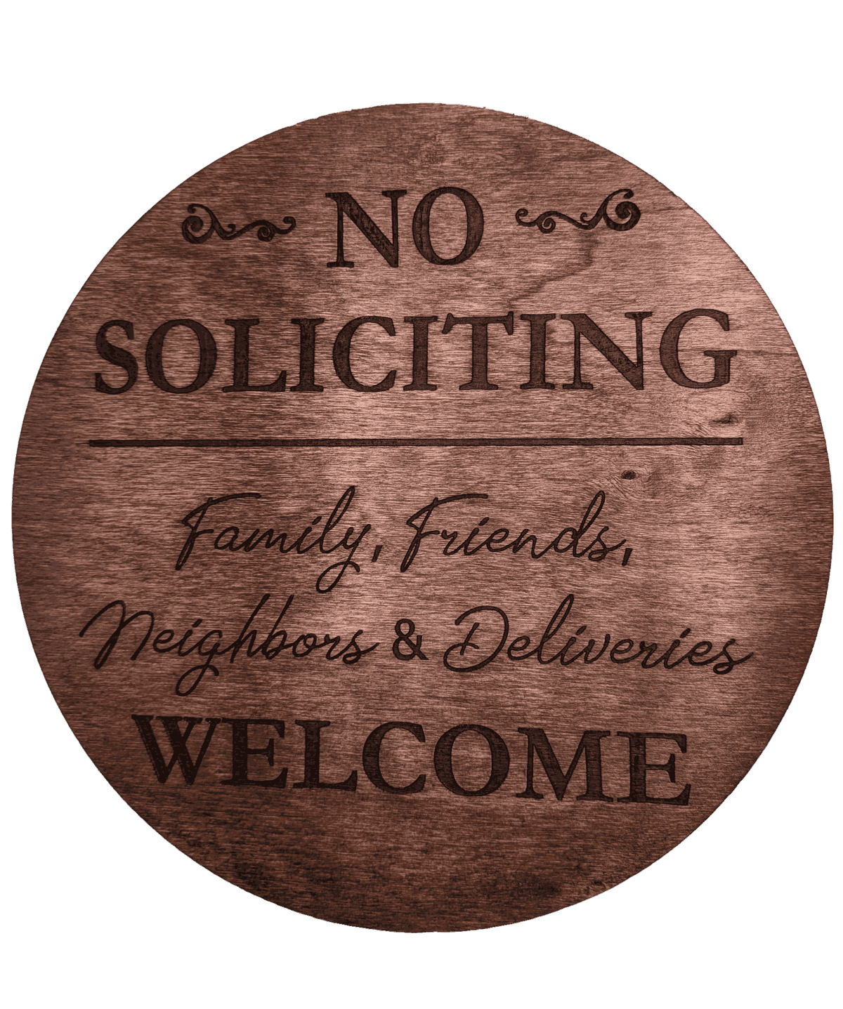 No Soliciting Sign - No Soliciting - Family, Friends, Neighbors, & Deliveries Welcome
